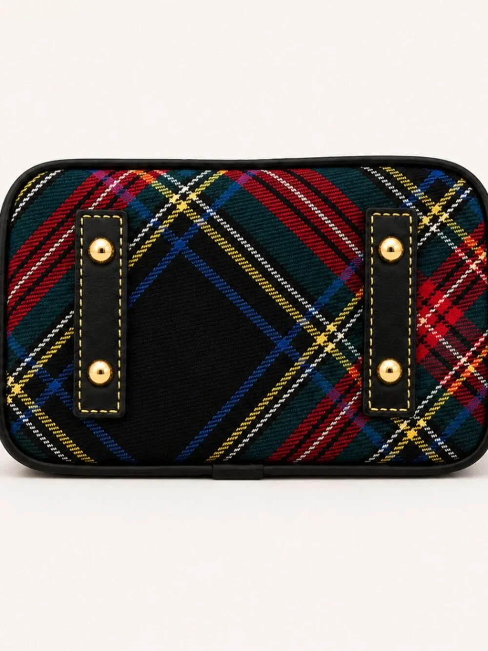 Dooney & Bourke Black Tartan Plaid Domed Crossbody Shoulder Bag Purse